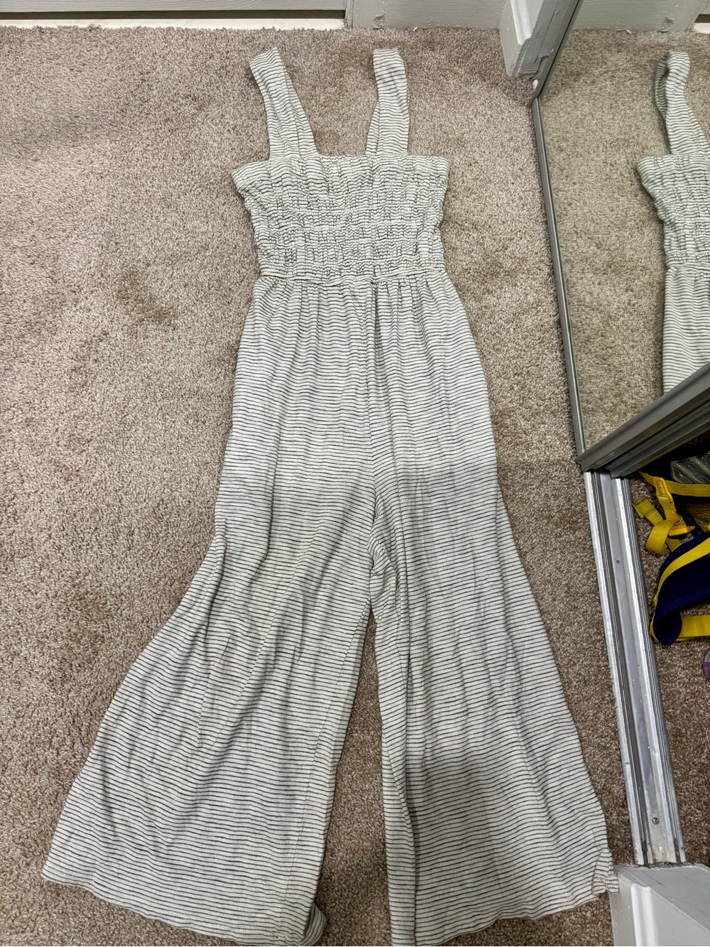 American Eagle White & Gray Jumpsuit